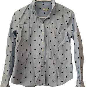 Talbots Blue Polka Dot Button-Up Shirt